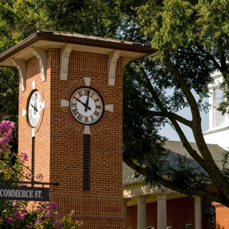 City of Hernanco clock in the square.